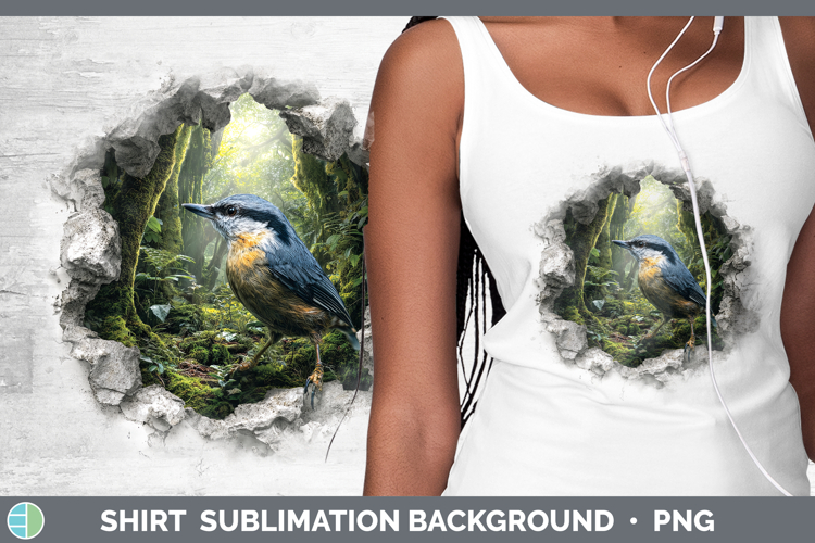 Nuthatch Birds 01 3D Hole Shirt Sublimation Design