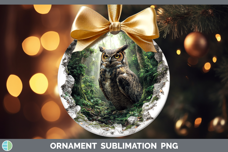Owl Birds 01 3D Hole Ornament Sublimation Design