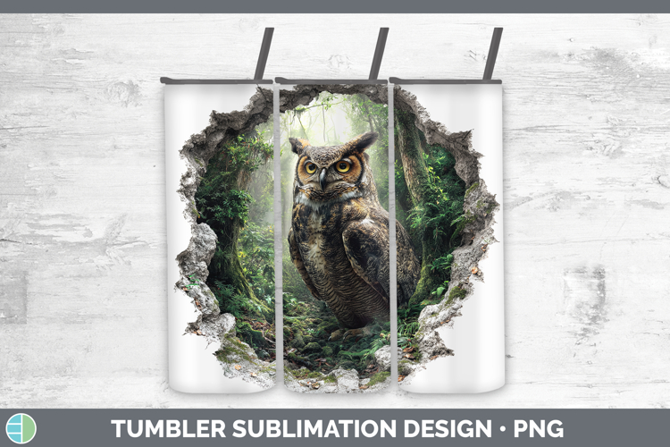 Owl Birds 01 3D Hole Tumbler Sublimation Design