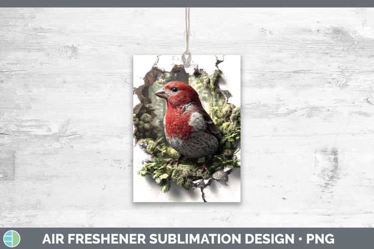 Pine Grosbeak Birds 01 3D Hole Air Freshener Sublimation Des