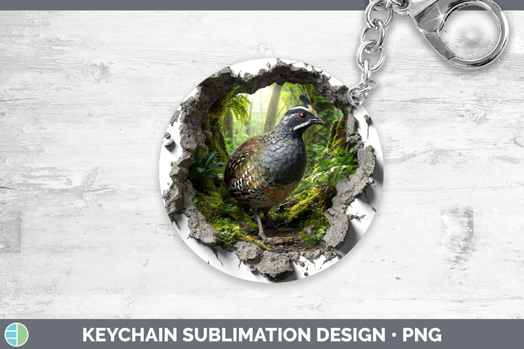 Quail Birds 01 3D Hole Keychain Sublimation Design