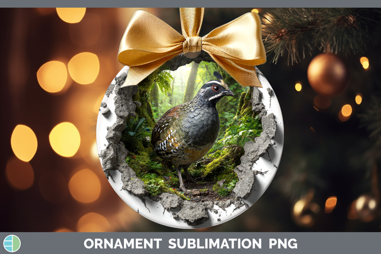 Quail Birds 01 3D Hole Ornament Sublimation Design