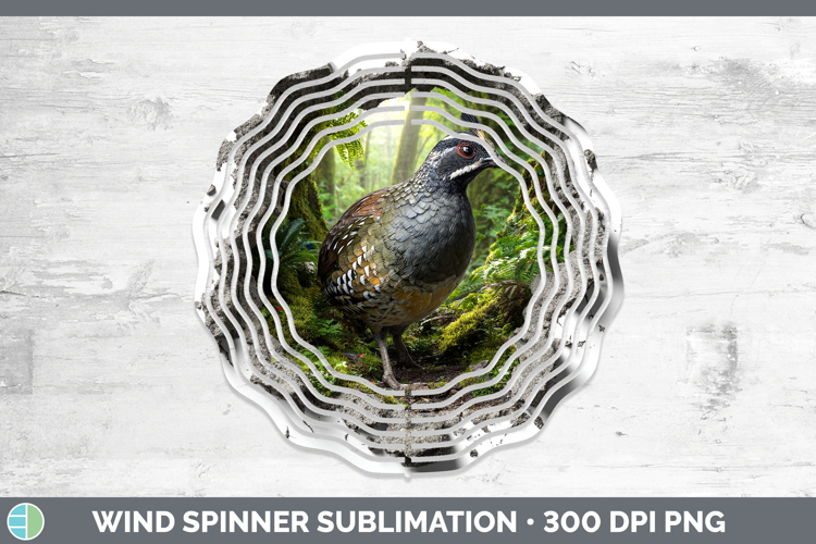 Quail Birds 01 3D Hole Wind Spinner Sublimation Design