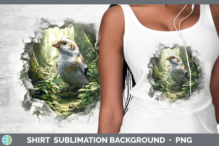 Snow Bunting Birds 01 3D Hole Shirt Sublimation Design