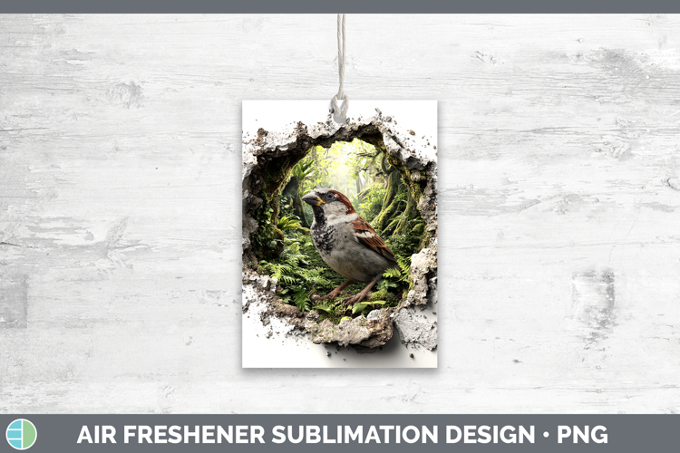 Sparrow Birds 01 3D Hole Air Freshener Sublimation Design
