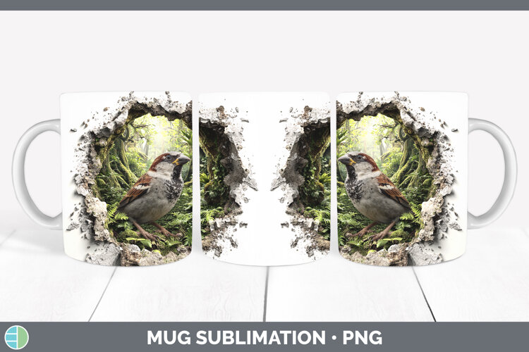 GorgeousBirds 01 3D Hole Mug Wrap design.
