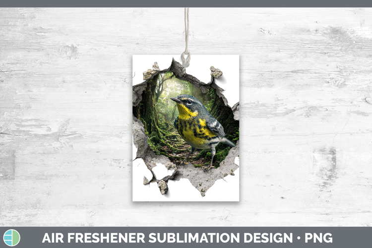 Warbler Birds 01 3D Hole Air Freshener Sublimation Design