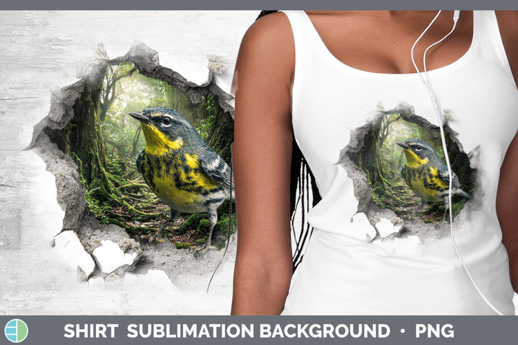 Warbler Birds 01 3D Hole Shirt Sublimation Design