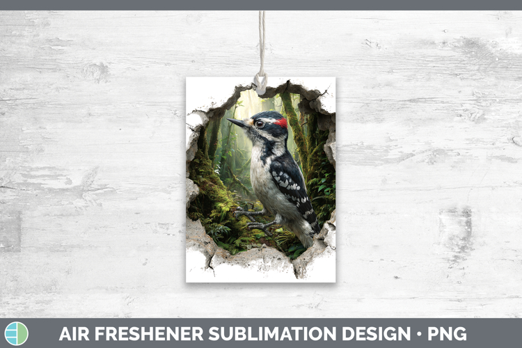 Woodpecker Birds 01 3D Hole Air Freshener Sublimation Design