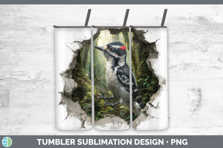 Woodpecker Birds 01 3D Hole Tumbler Sublimation Design