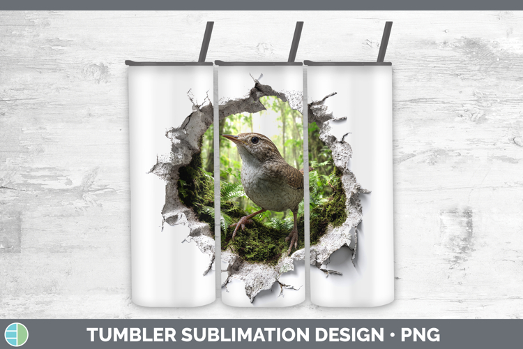 Wren Birds 01 3D Hole Tumbler Sublimation Design