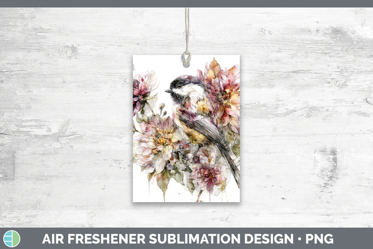 Chickadee Birds 01 Autumn Floral Air Freshener Sublimation D