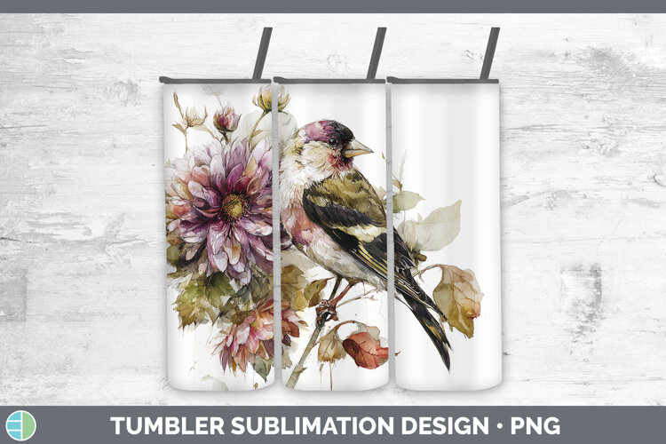GorgeousBirds 01 Autumn Floral Tumbler design.