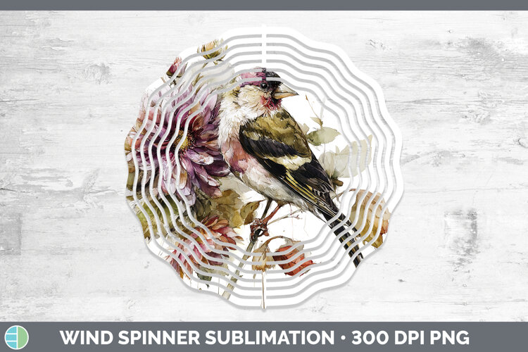 GorgeousBirds 01 Autumn Floral Wind Spinner design.