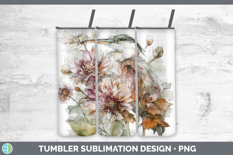 GorgeousBirds 01 Autumn Floral Tumbler design.