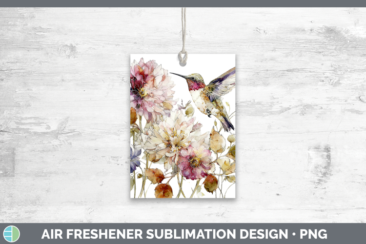 Hummingbird Birds 01 Autumn Floral Air Freshener Sublimation