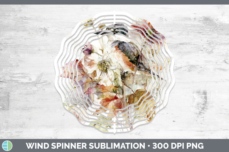 GorgeousBirds 01 Autumn Floral Wind Spinner design.