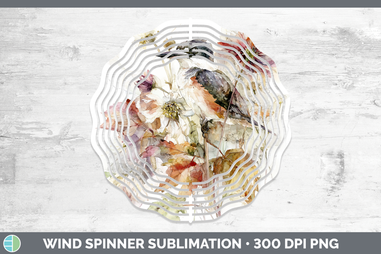 Kingfisher Birds 01 Autumn Floral Wind Spinner Sublimation D