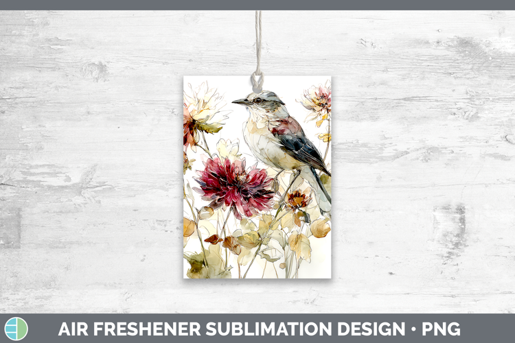 Mockingbird Birds 01 Autumn Floral Air Freshener Sublimation