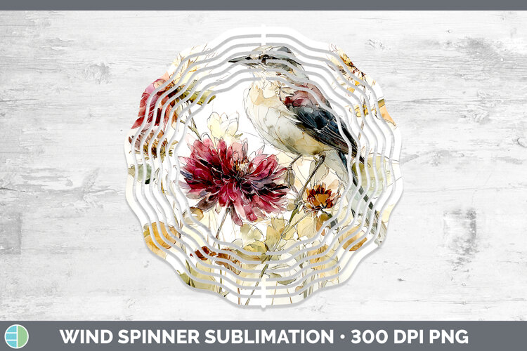GorgeousBirds 01 Autumn Floral Wind Spinner design.