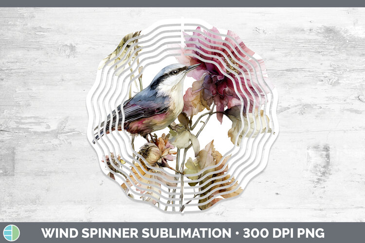 GorgeousBirds 01 Autumn Floral Wind Spinner design.