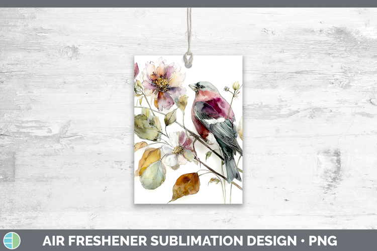Pine Grosbeak Birds 01 Autumn Floral Air Freshener Sublimati