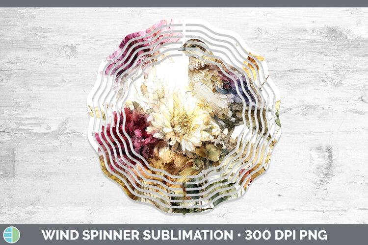 GorgeousBirds 01 Autumn Floral Wind Spinner design.