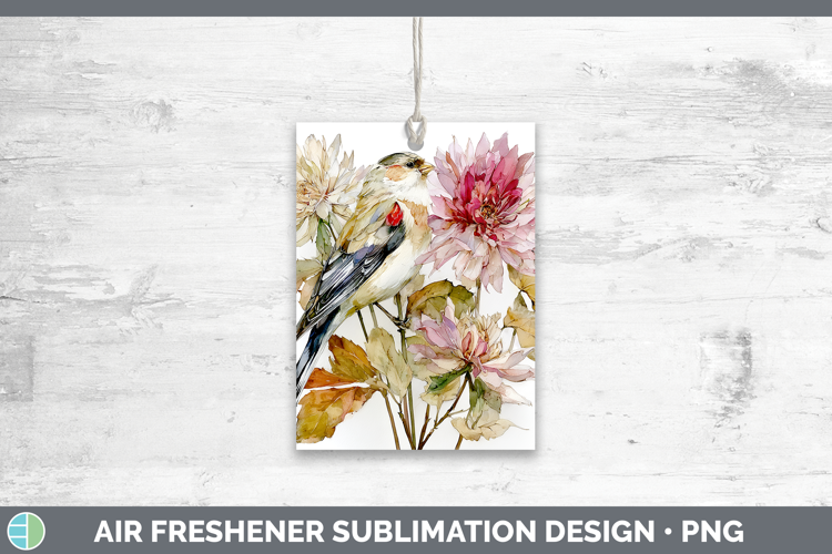 Snow Bunting Birds 01 Autumn Floral Air Freshener Sublimatio