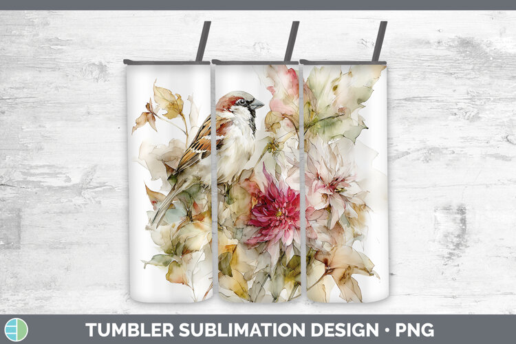 GorgeousBirds 01 Autumn Floral Tumbler design.