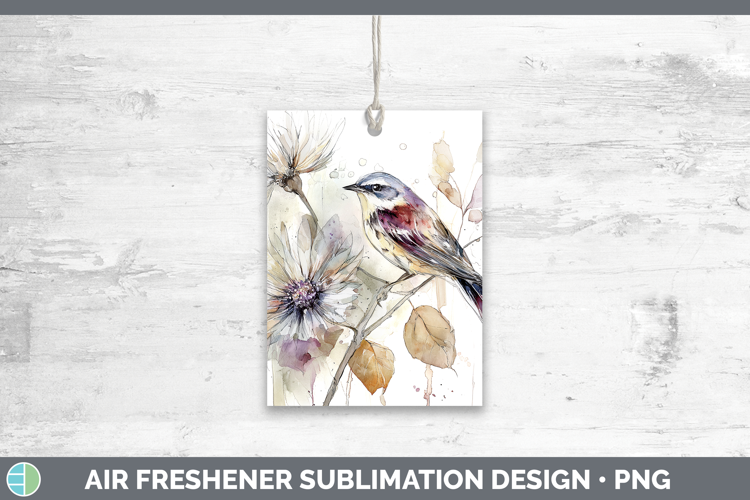 Warbler Birds 01 Autumn Floral Air Freshener Sublimation Des