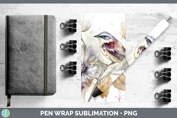 GorgeousBirds 01 Autumn Floral Pen Wrap design.