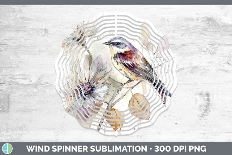 GorgeousBirds 01 Autumn Floral Wind Spinner design.