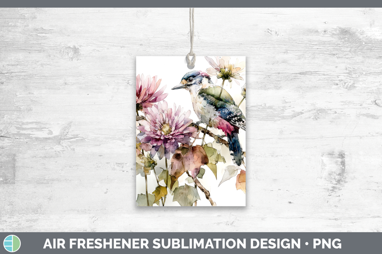 Woodpecker Birds 01 Autumn Floral Air Freshener Sublimation