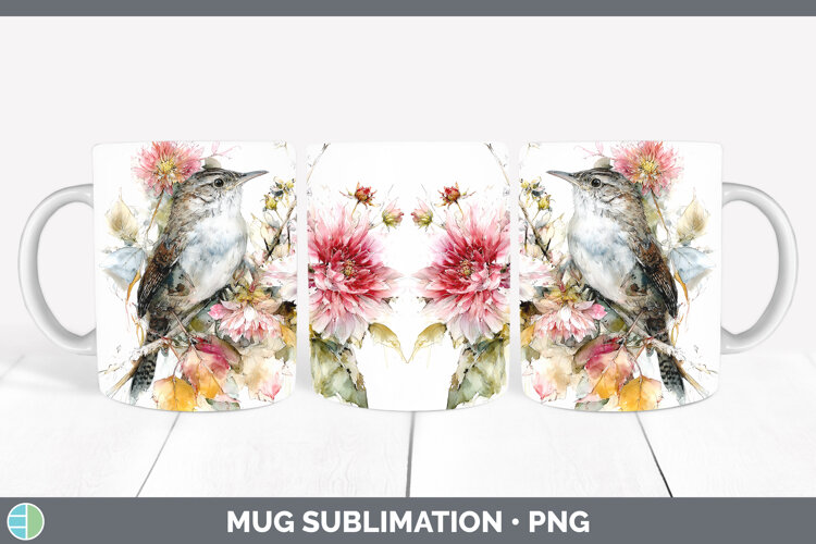GorgeousBirds 01 Autumn Floral Mug Wrap design.