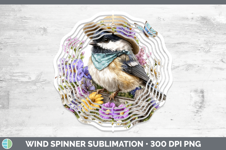 Birds 01 Bandana Summer Chickadee Wind Spinner Sublimation S