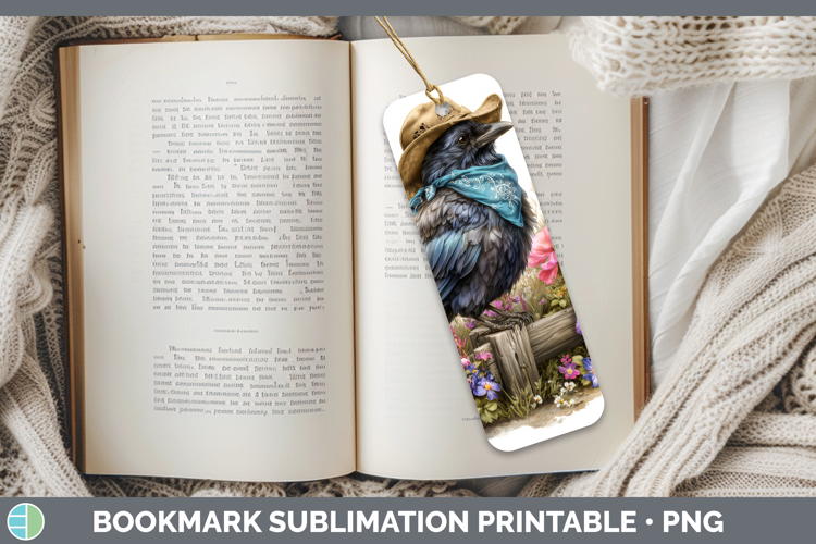 Birds 01 Bandana Summer Crow Bookmark Sublimation Printable