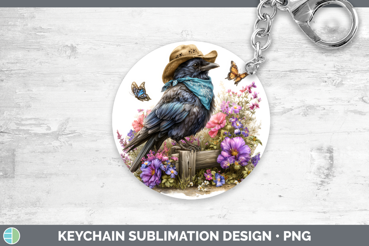 Birds 01 Bandana Summer Crow Keychain Sublimation Keyring De