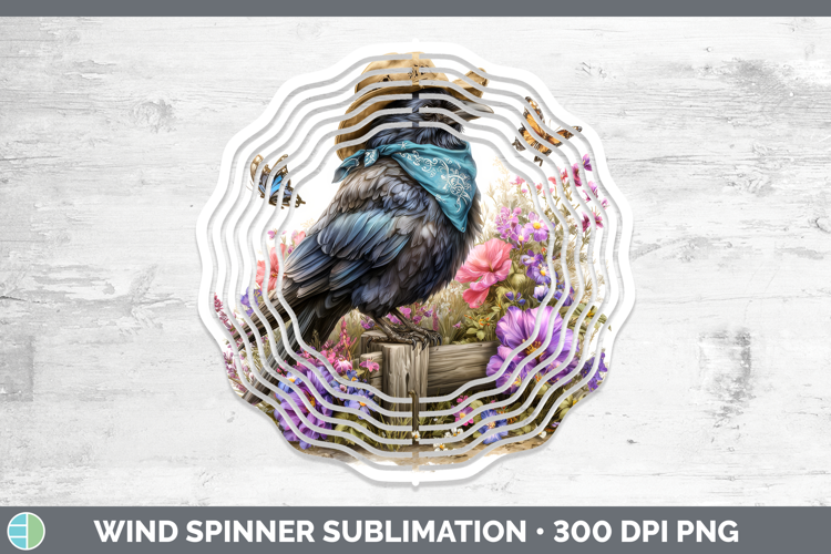 Birds 01 Bandana Summer Crow Wind Spinner Sublimation Spinne