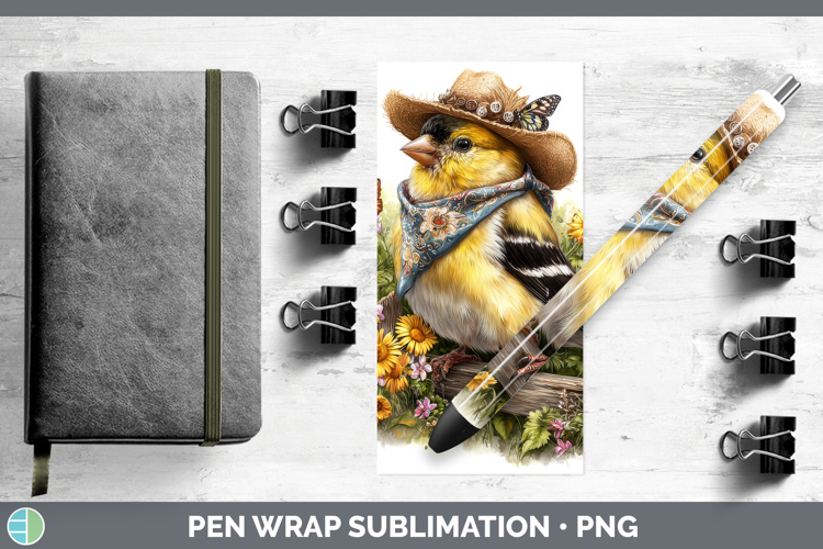 Birds 01 Bandana Summer Goldfinch Pen Wrap Sublimation Pen D