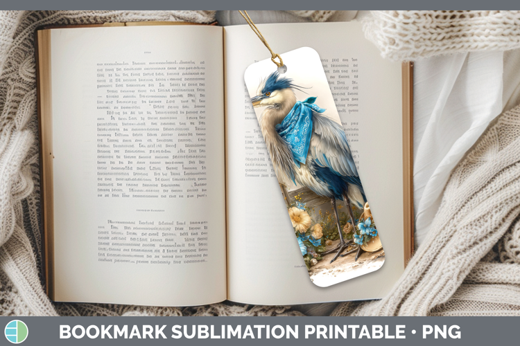 Birds 01 Bandana Summer Great Blue Heron Bookmark Sublimatio