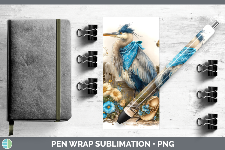 Birds 01 Bandana Summer Great Blue Heron Pen Wrap Sublimatio