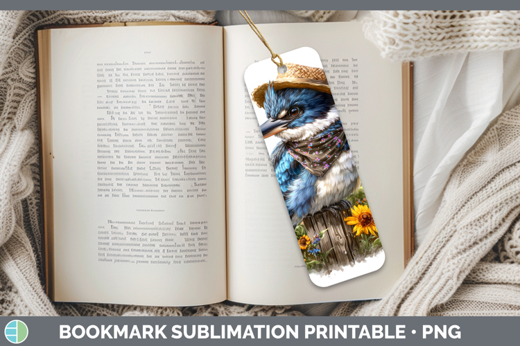 Birds 01 Bandana Summer Kingfisher Bookmark Sublimation Prin