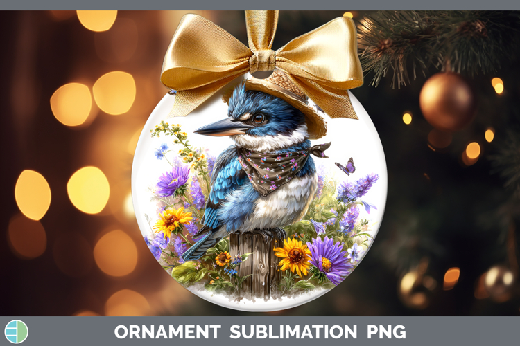Birds 01 Bandana Summer Kingfisher Ornament Sublimation Baub