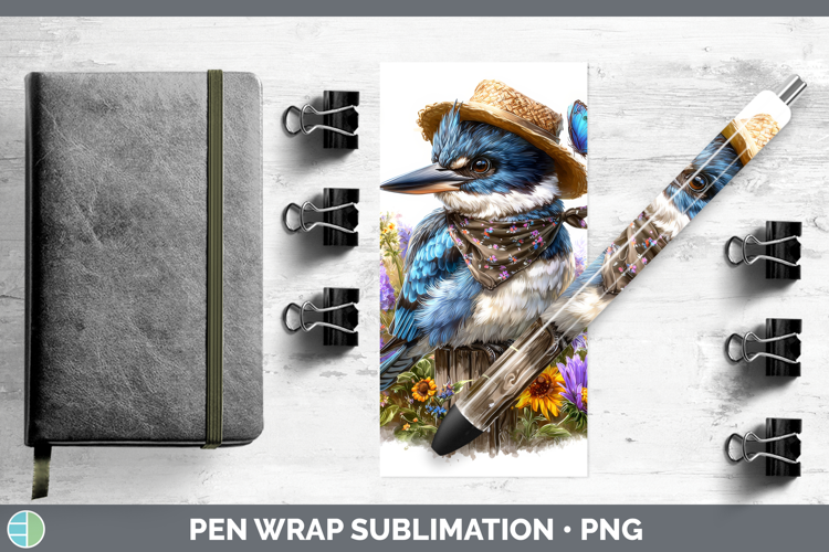 Birds 01 Bandana Summer Kingfisher Pen Wrap Sublimation Pen