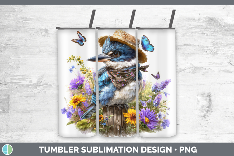 Birds 01 Bandana Summer Kingfisher Tumbler Sublimation 20 oz