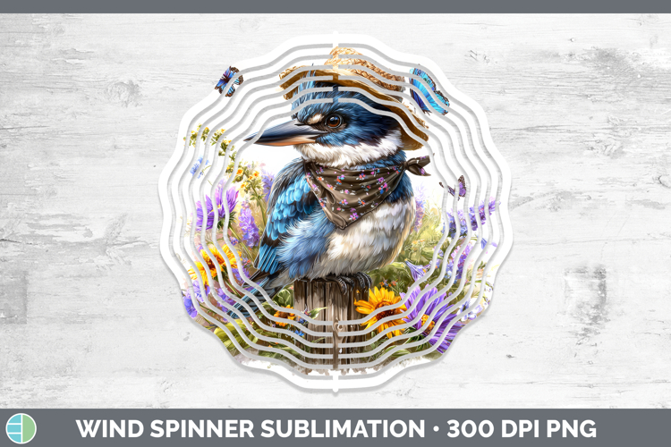 Birds 01 Bandana Summer Kingfisher Wind Spinner Sublimation