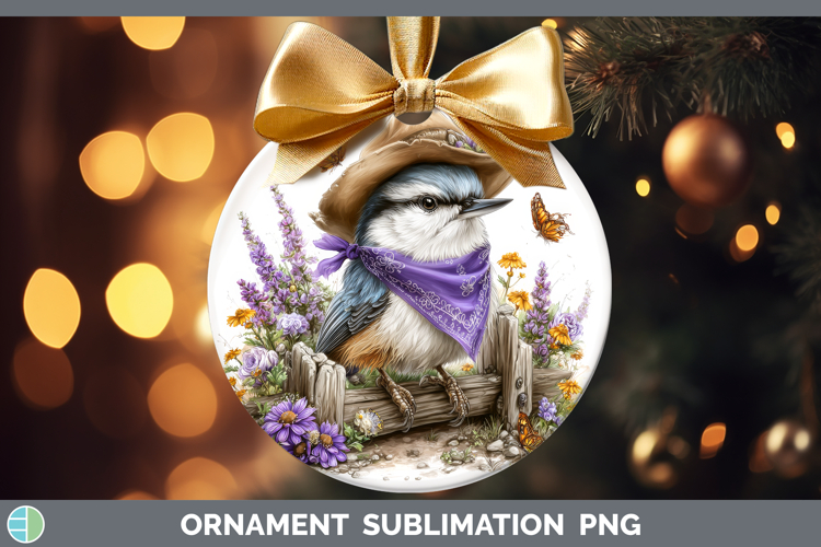 Birds 01 Bandana Summer Nuthatch Ornament Sublimation Bauble