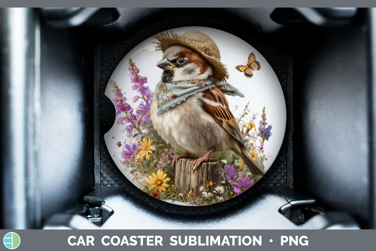 Birds 01 Bandana Summer Sparrow Car Coaster Sublimation Des