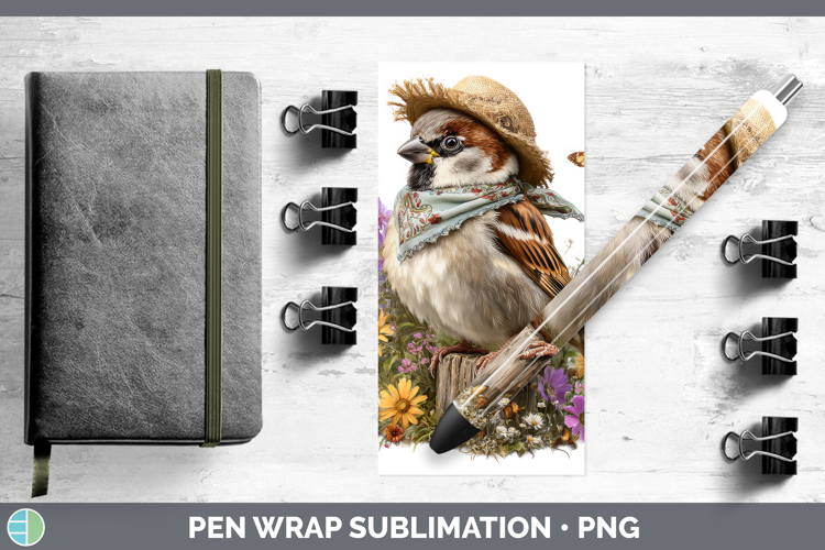 Birds 01 Bandana Summer Sparrow Pen Wrap Sublimation Pen Des