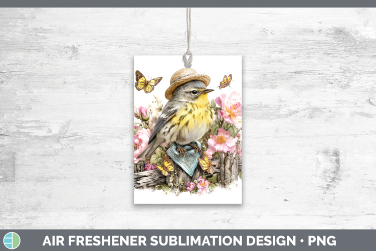 Birds 01 Bandana Summer Warbler Air Freshener Sublimation Ca